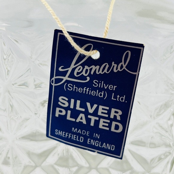 Vintage Leonard Crystal‎ Decanter Silver Plated Holder Sheffield England - Picture 10 of 11